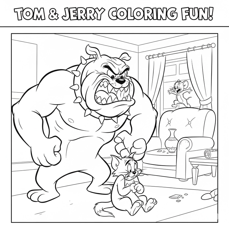 Hình tô màu Tom và Jerry đẹp mắt