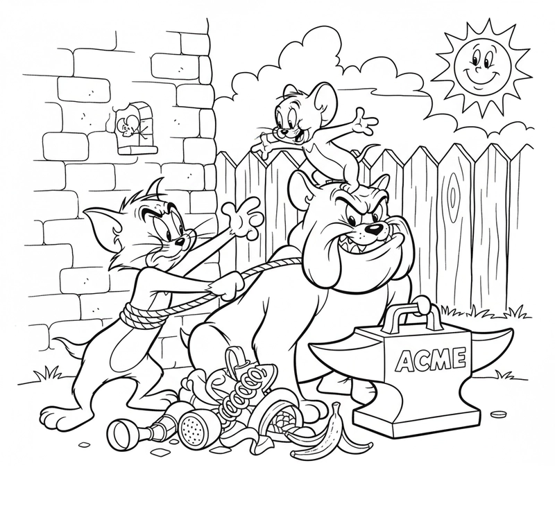 Hình tô màu Tom và Jerry hoạt hình