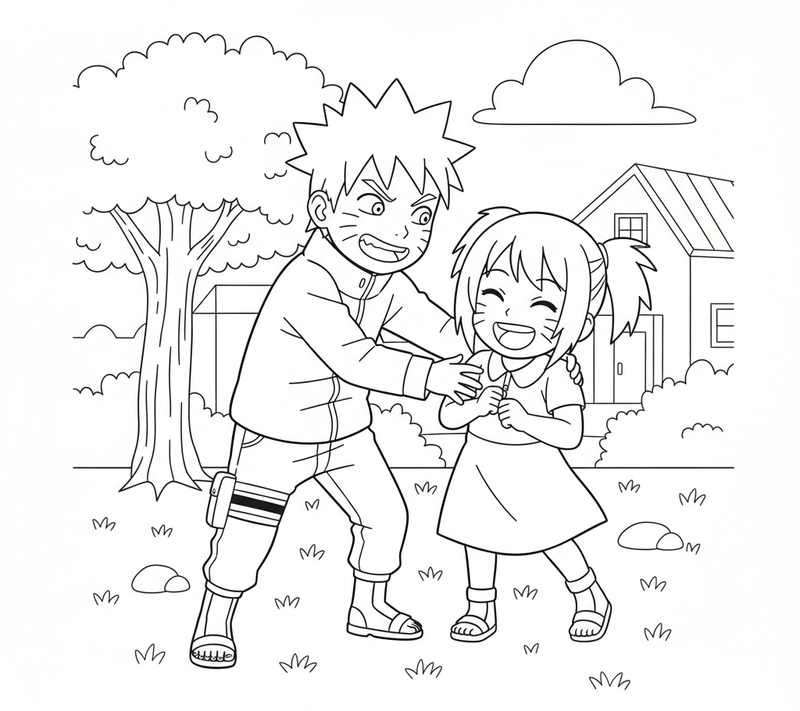 Hình tô màu Uzumaki Boruto cho bé