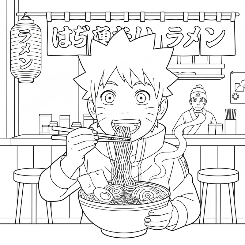 Hình tô màu Uzumaki Boruto đẹp mắt