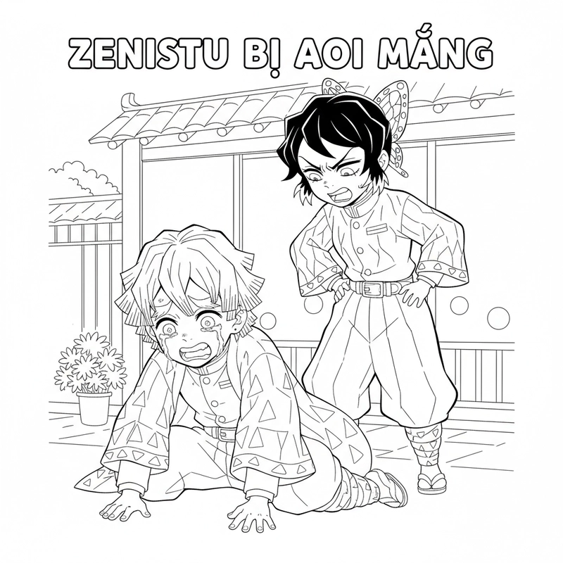 Hình tô màu Zenitsu anime