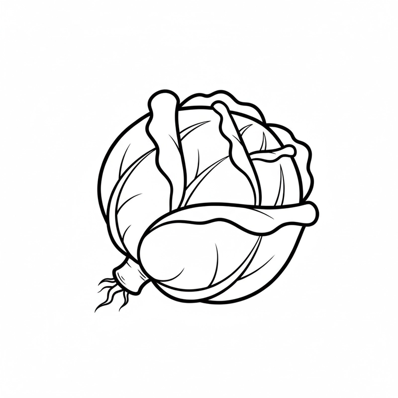 Hình tô màu bắp cải đẹp cho bé
