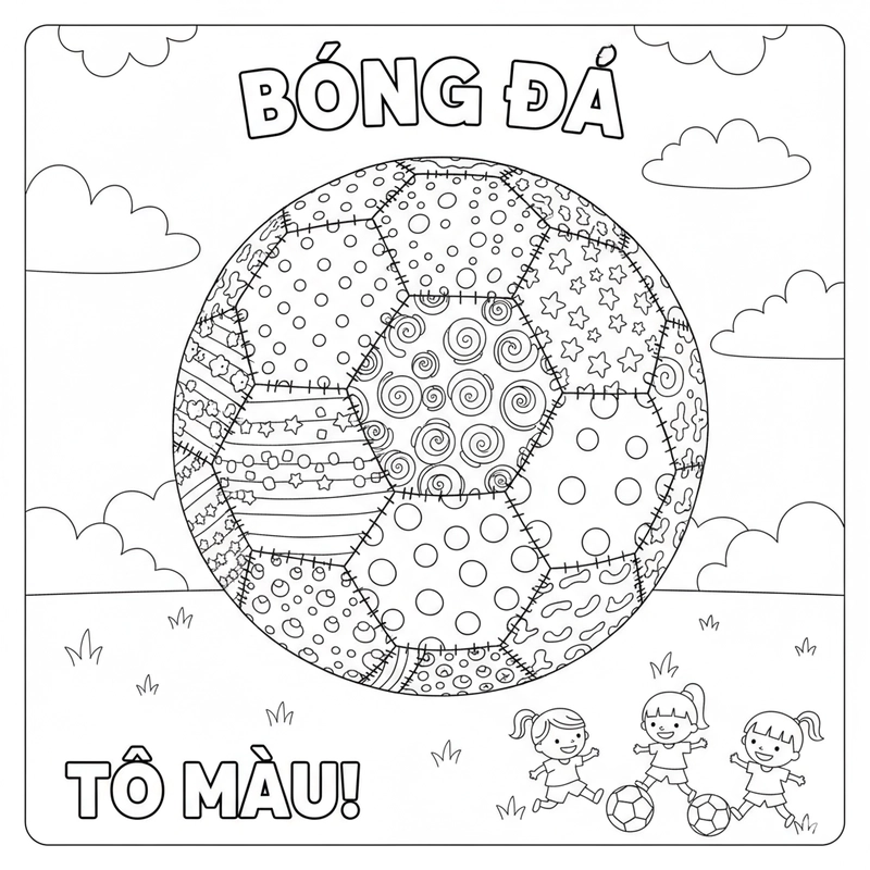 Hình tô màu bóng đá giúp bé rèn kỹ năng tô màu