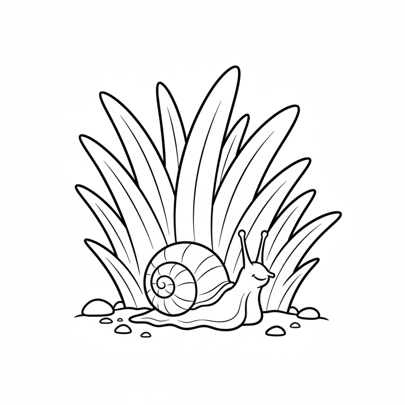 Hình tô màu bụi cỏ sinh động