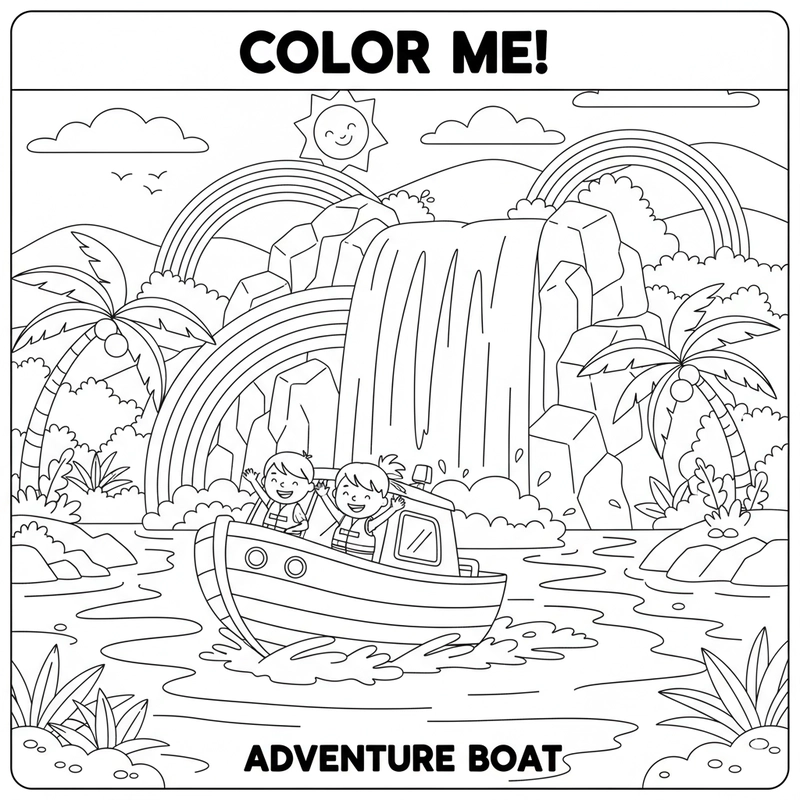 Hình tô màu ca nô đẹp mắt