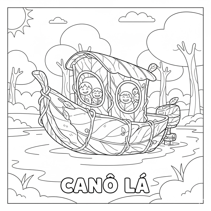Hình tô màu ca nô đẹp