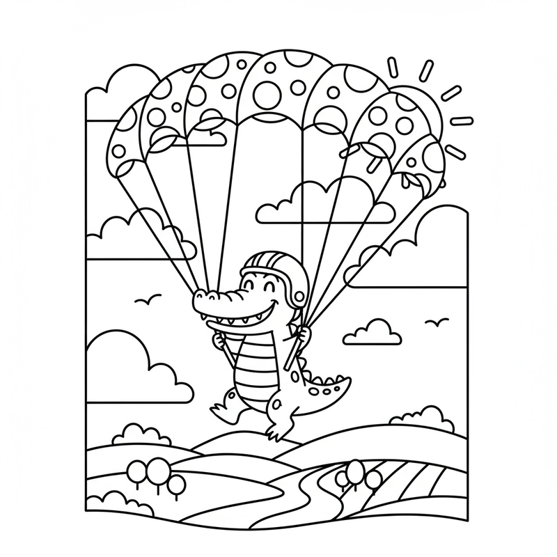 Hình tô màu cá sấu đáng yêu