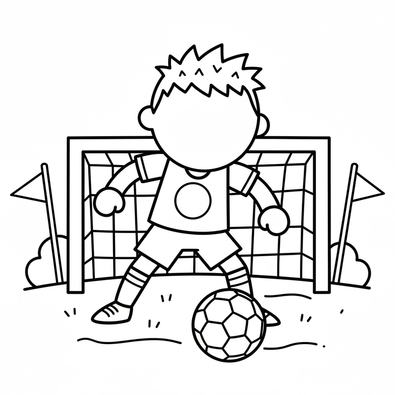 Hình tô màu cầu thủ bóng đá tập luyện trên sân