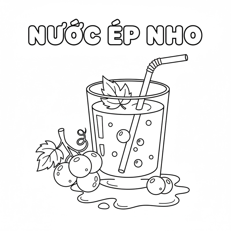 Hình tô màu chùm nho cho bé