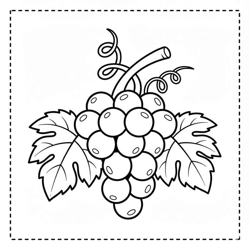 Hình tô màu chùm nho đáng yêu