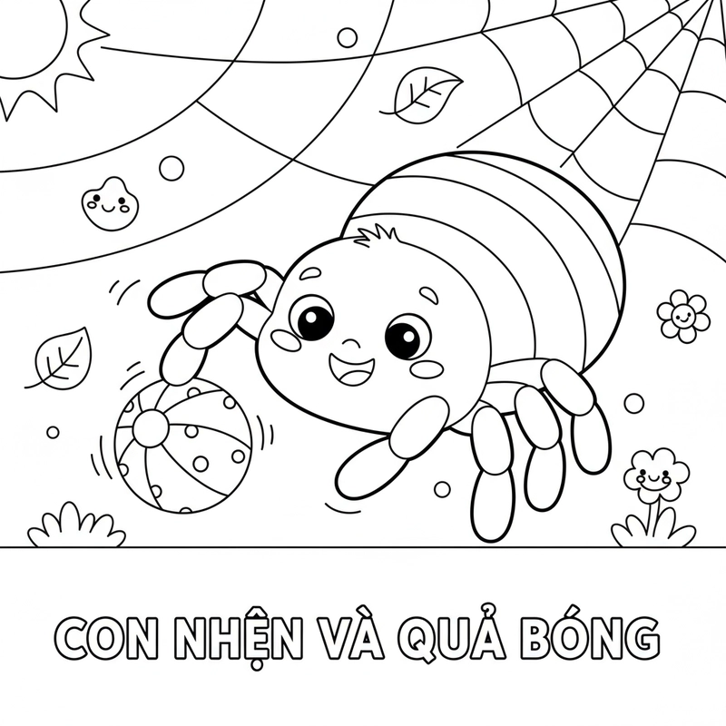 Hình tô màu con nhện hoạt hình