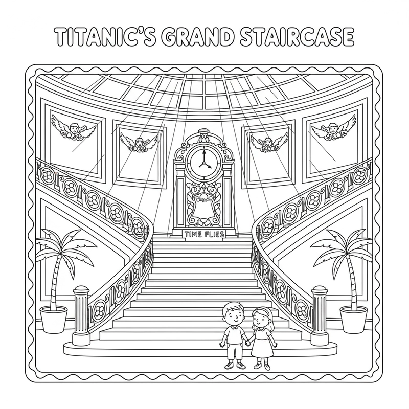 Hình tô màu con tàu Titanic dễ in