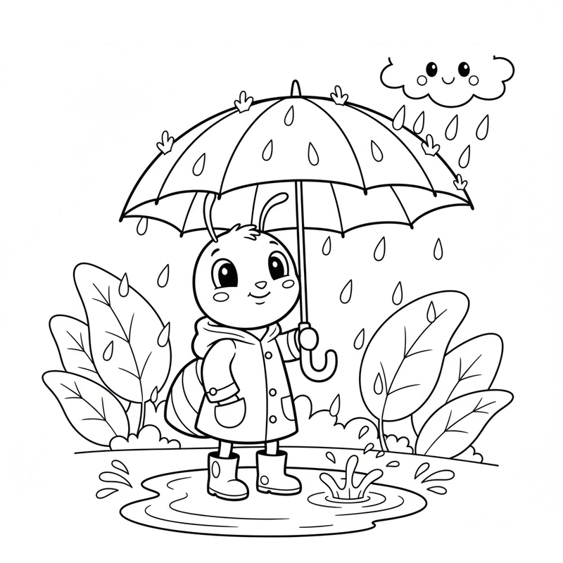 Hình tô màu côn trùng con kiến