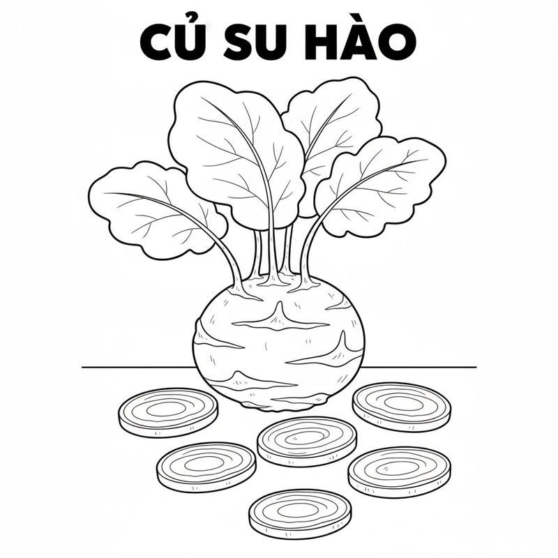 Hình tô màu củ su hào