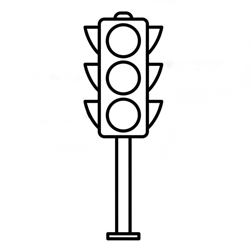 Hình tô màu đèn giao thông sinh động