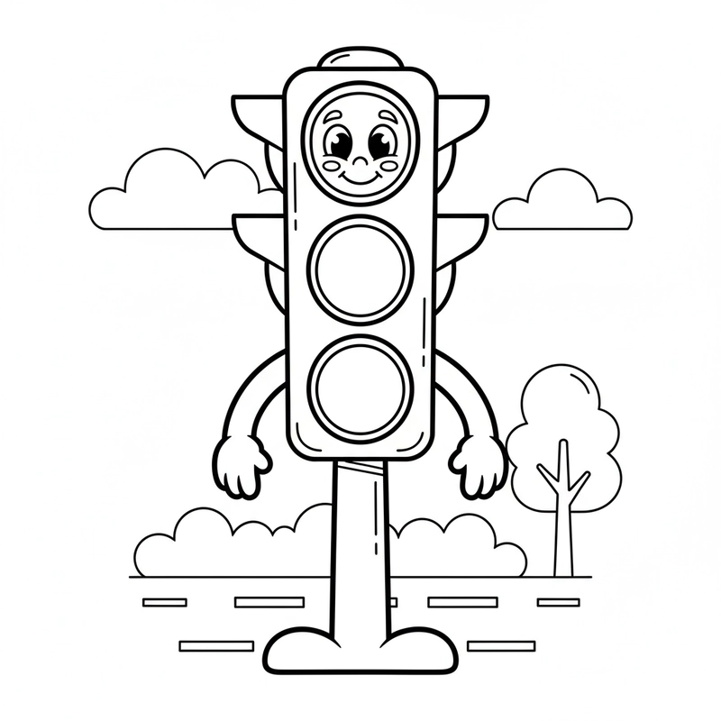 Hình tô màu đèn giao thông