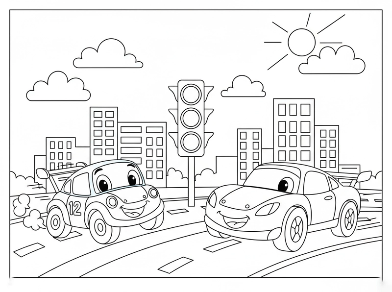 Hình tô màu đèn tín hiệu