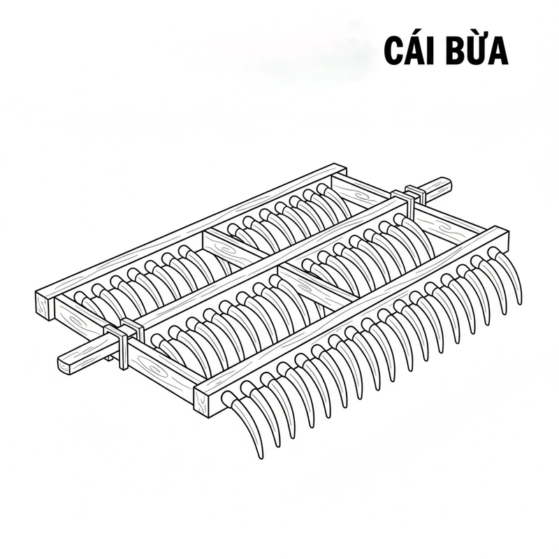 Hình tô màu dụng cụ đồng ruộng