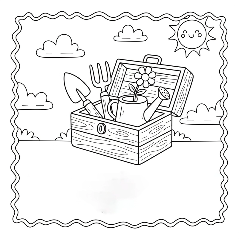 Hình tô màu dụng cụ nghề nông