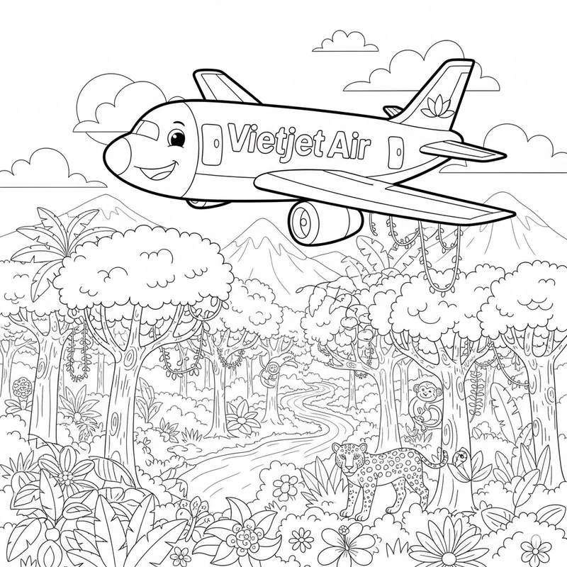 Hình tô màu hãng hàng không Vietjet