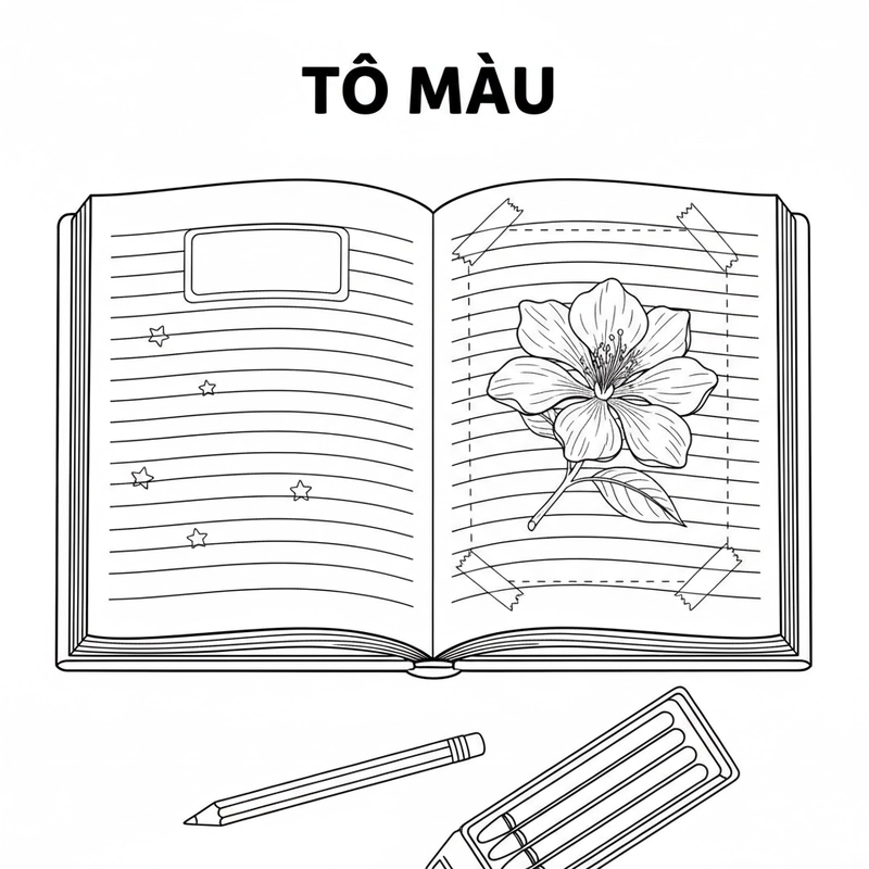 Hình tô màu hoa phượng đơn giản