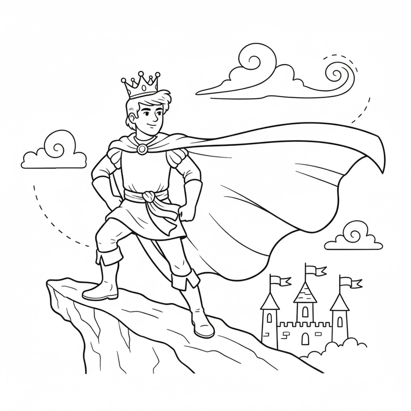 Hình tô màu hoàng tử cổ điển