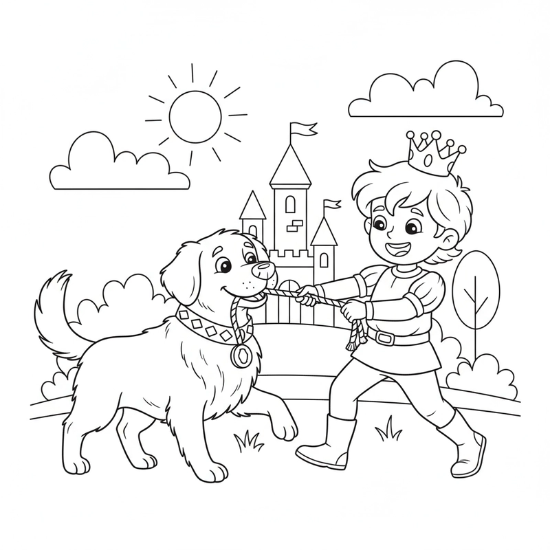 Hình tô màu hoàng tử vui nhộn