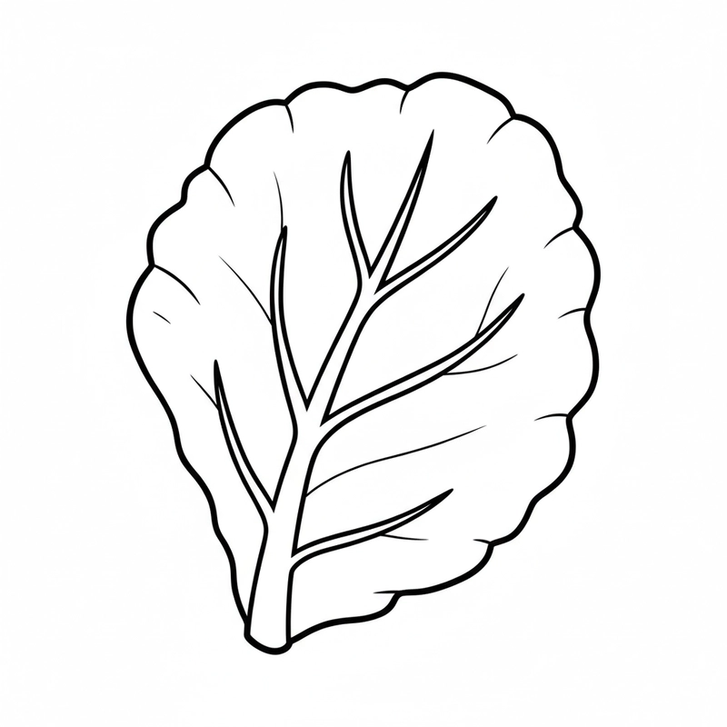 Hình tô màu lá bắp cải xanh mát