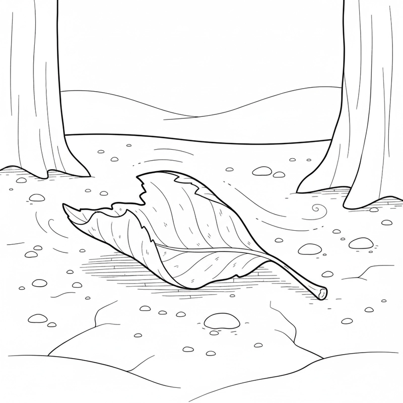 Hình tô màu lá cây đơn giản