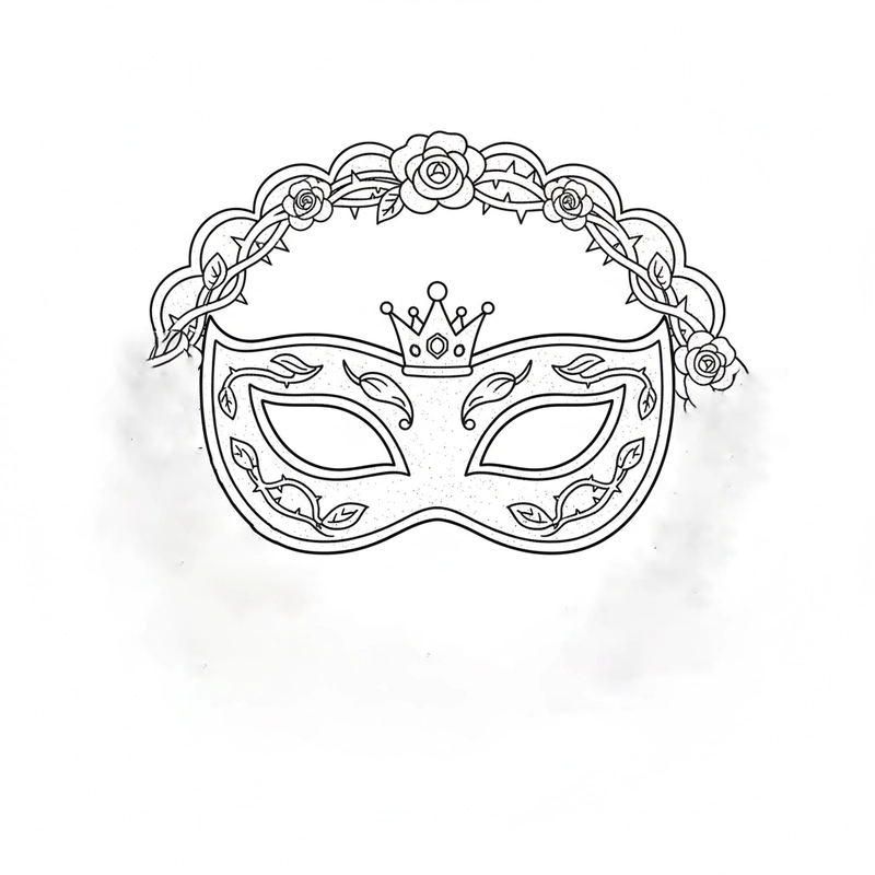 Hình tô màu mặt nạ công chúa dễ in