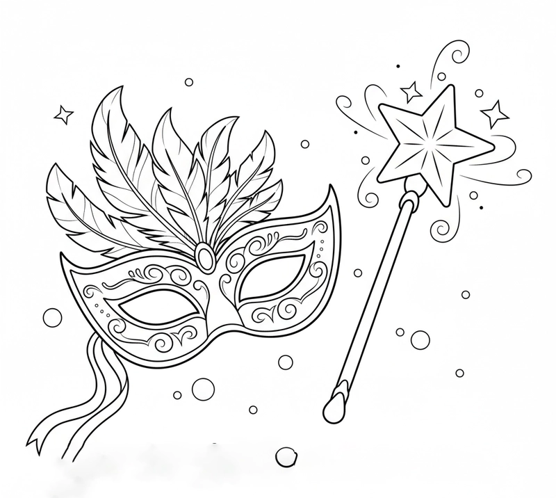 Hình tô màu mặt nạ công chúa lung linh