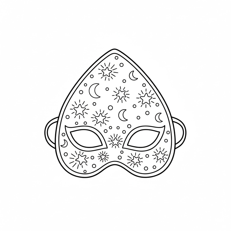 Hình tô màu mặt nạ công chúa xinh xắn