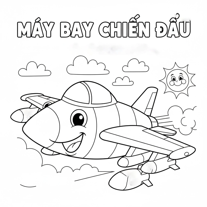 Hình tô màu máy bay chiến đấu ngầu