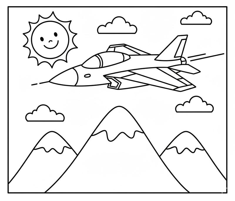 Hình tô màu máy bay cho bé trai