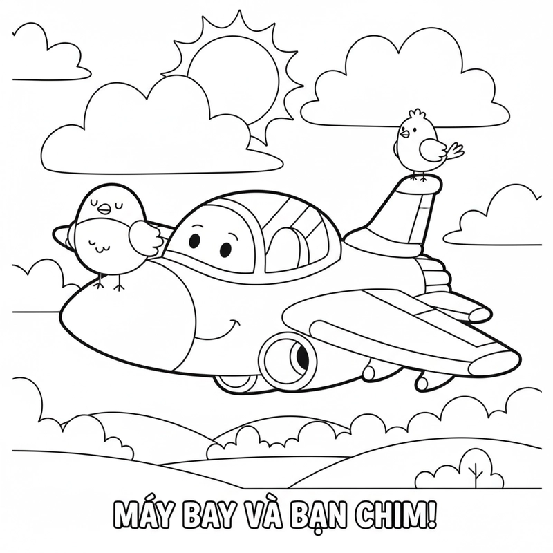 Hình tô màu máy bay đẹp
