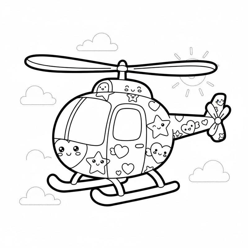 Hình tô màu máy bay trực thăng