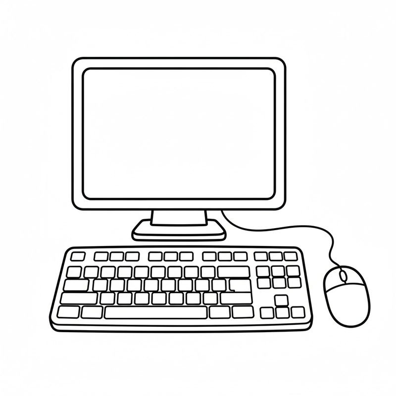 Hình tô màu máy tính sáng tạo