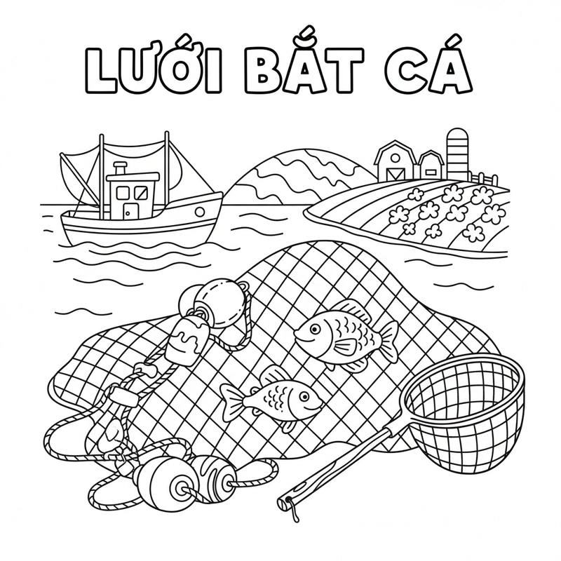 Hình tô màu nghề nông sáng tạo