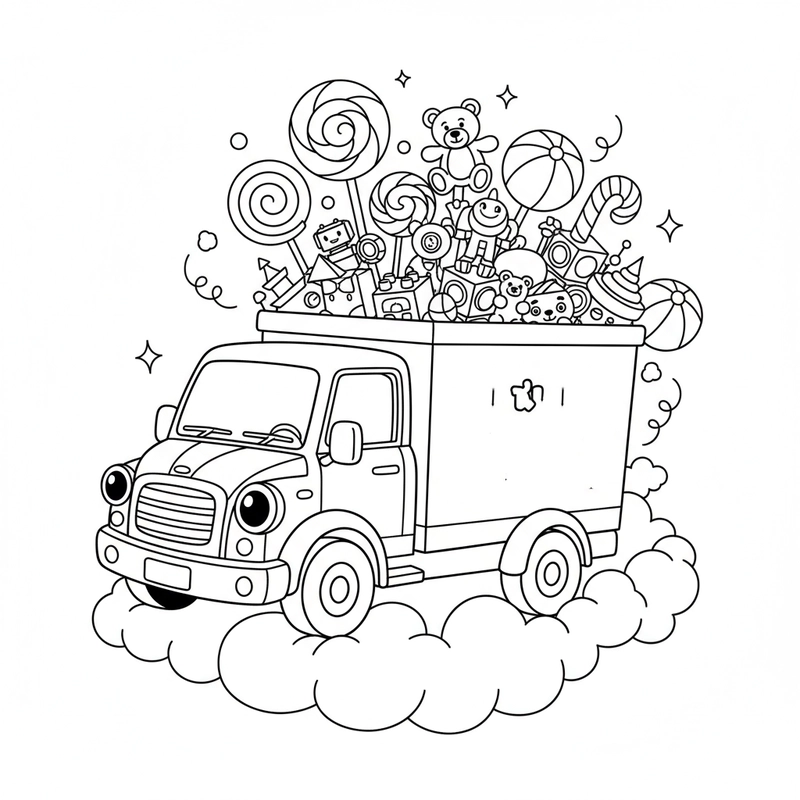 Hình tô màu ô tô tải đẹp