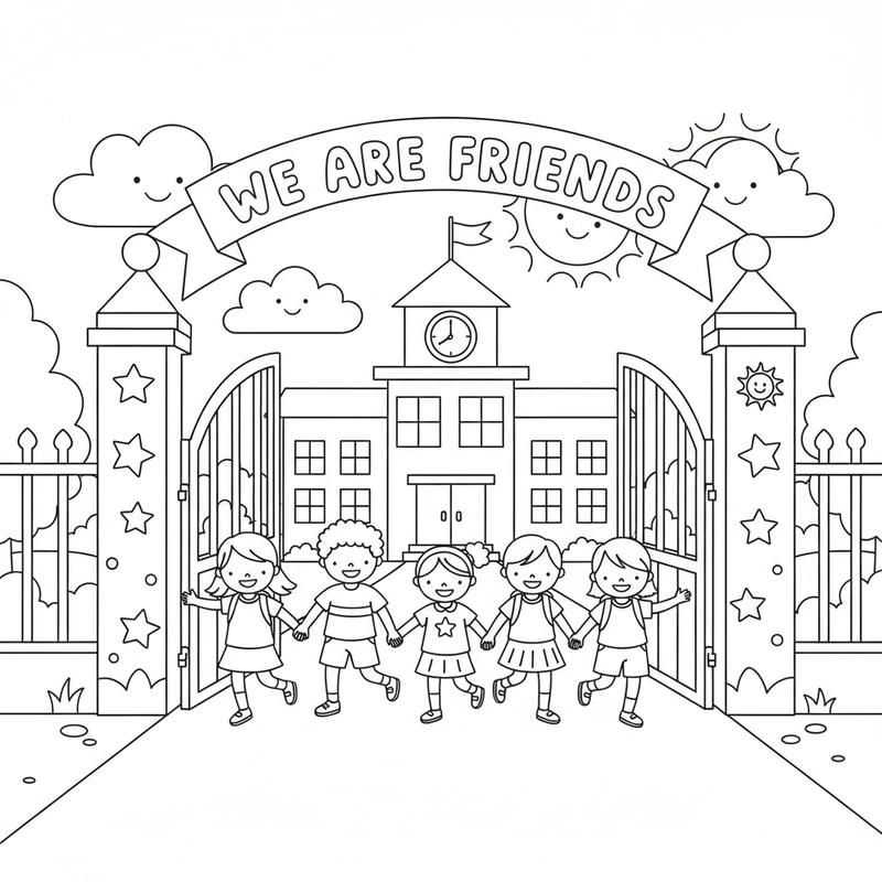 Hình tô màu phòng chống bạo lực học đường