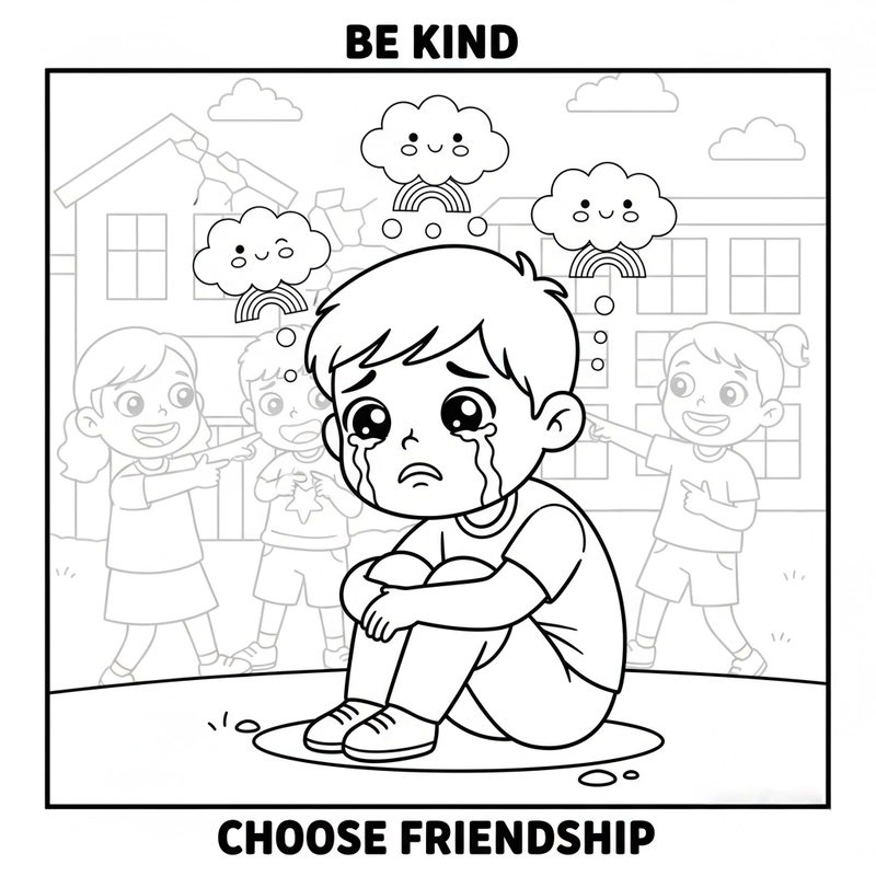 Hình tô màu phòng ngừa bạo lực học đường