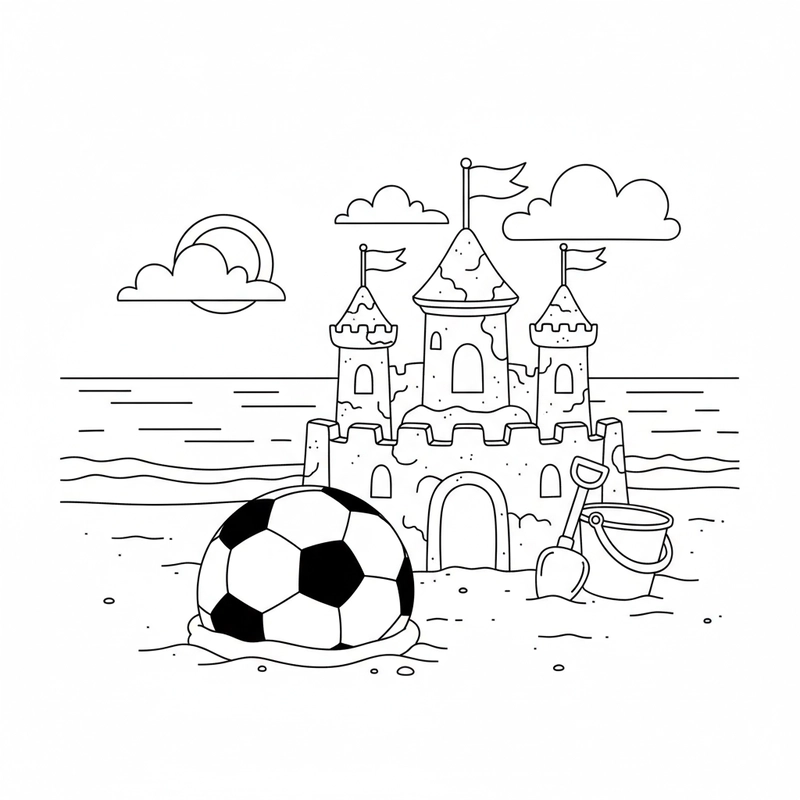 Hình tô màu quả bóng đá dễ tải, dễ in