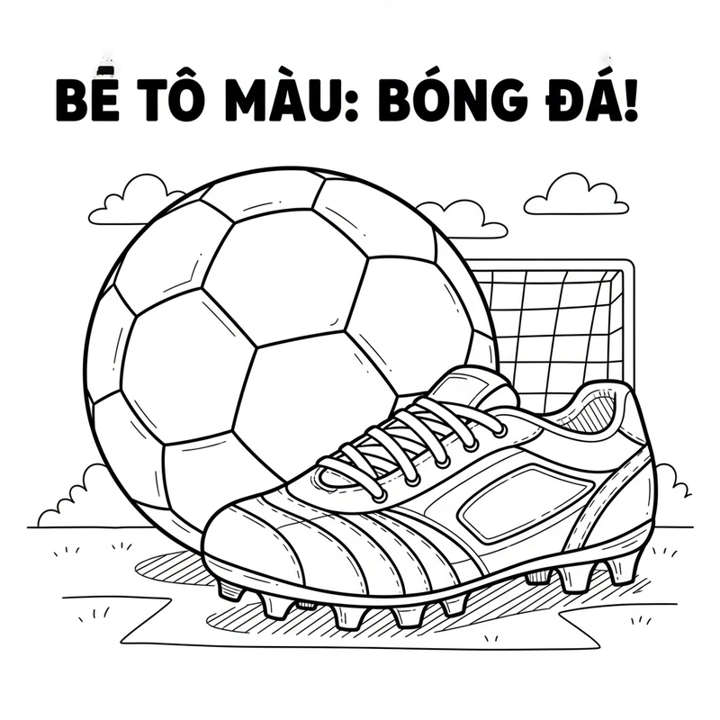 Hình tô màu quả bóng đá đơn giản, dễ in