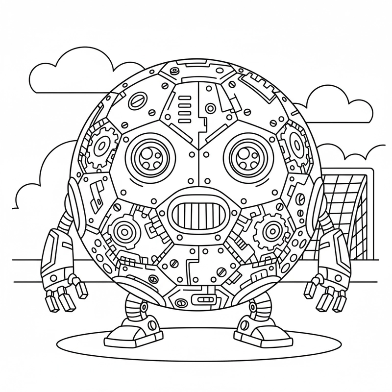 Hình tô màu quả bóng đá sinh động cho trẻ em