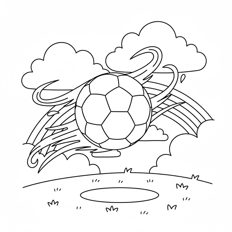 Hình tô màu quả bóng đá sinh động, vui mắt