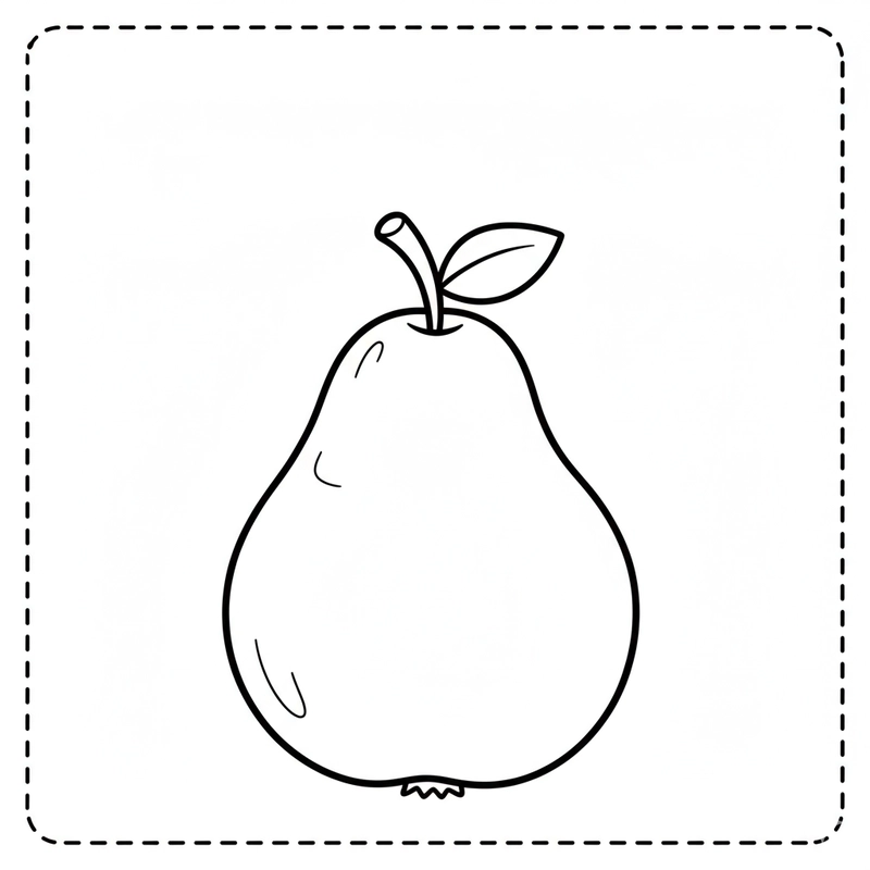 Hình tô màu quả lê đáng yêu