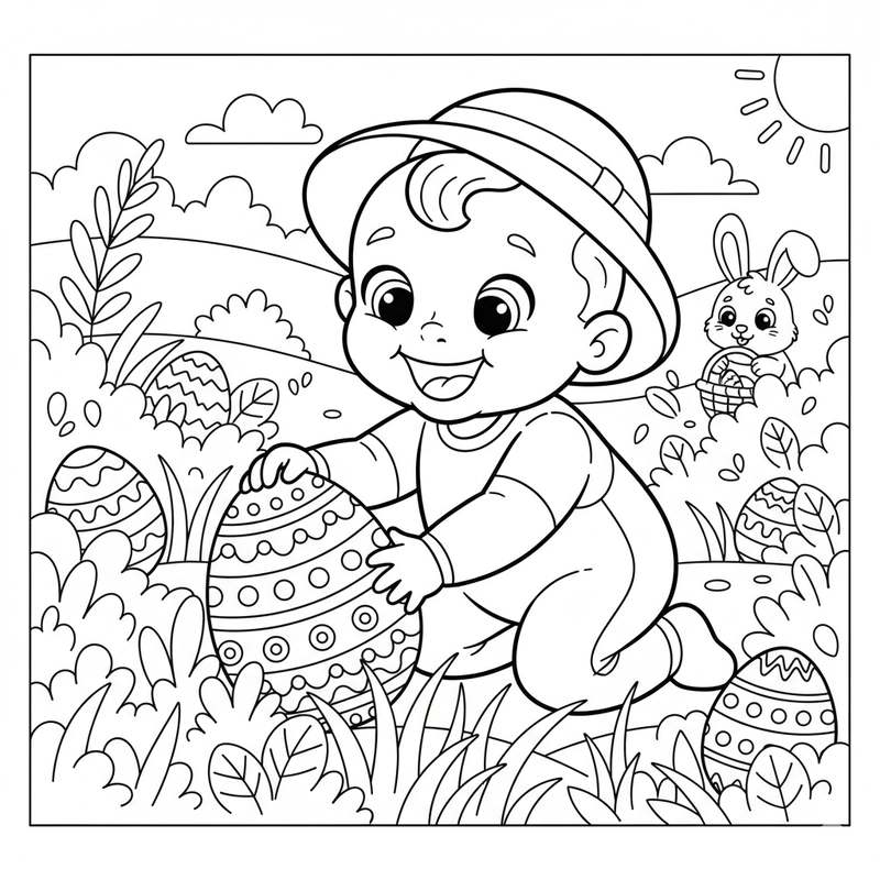 Hình tô màu quả trứng dễ thương