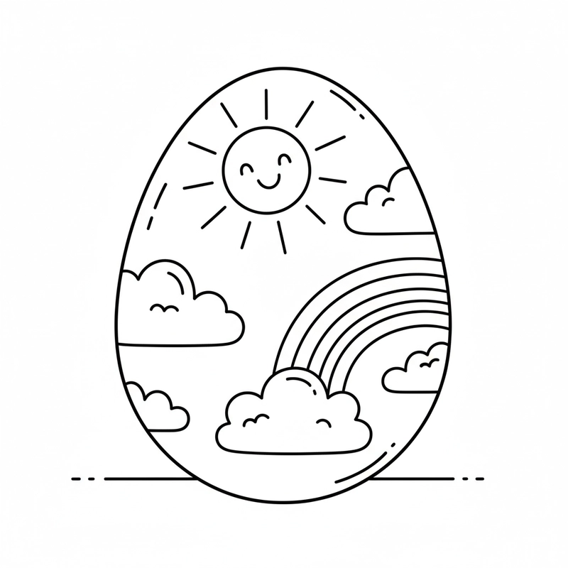 Hình tô màu quả trứng đẹp