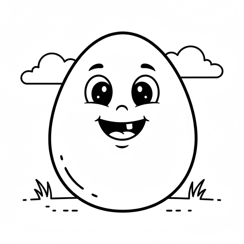 Hình tô màu quả trứng đơn giản