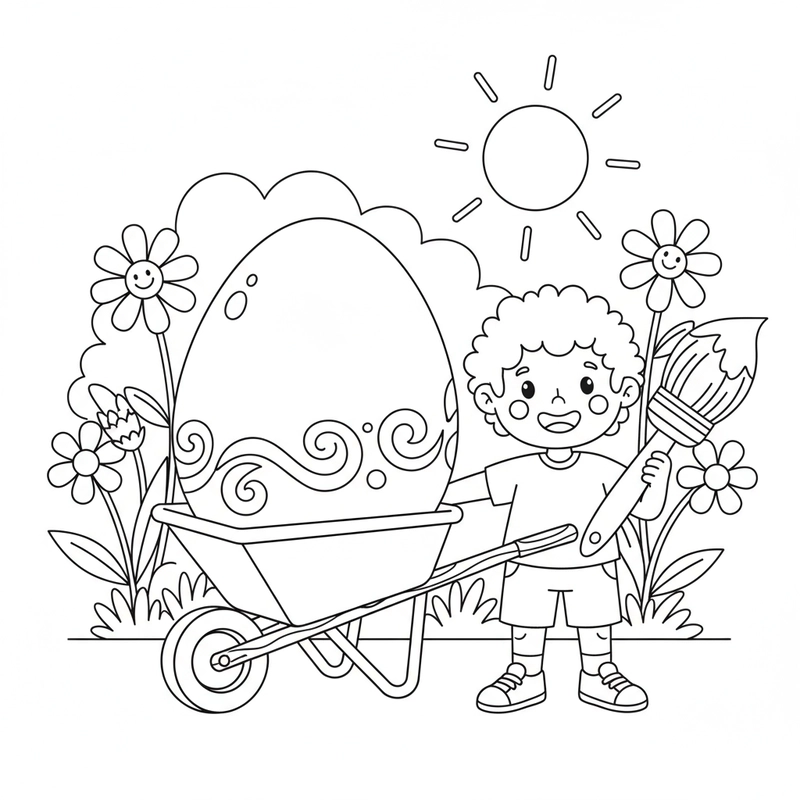 Hình tô màu quả trứng nhỏ xinh